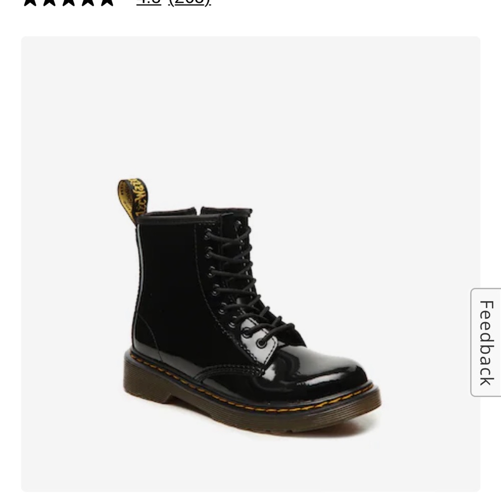 Girls size 3 Doc Marten Airwave Boots - Shiny Black